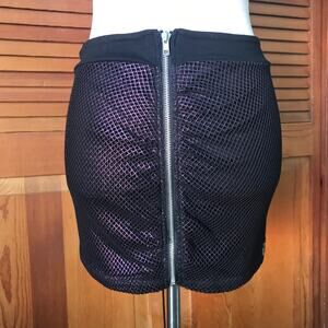 Vintage Lip Service Punk Goth Glam Steampunk Star Fishnet Purple Mini Skirt M